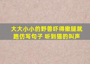 大大小小的野兽吓得撒腿就跑仿写句子 听到猫的叫声